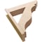 Ekena Millwork 8-in W x 34-in D x 38-in H Funston Slat Rough Cedar Woodgrain TimberThane Outlooker, Primed Tan OUTUR080X34X38FST24RCPR - alternate 2